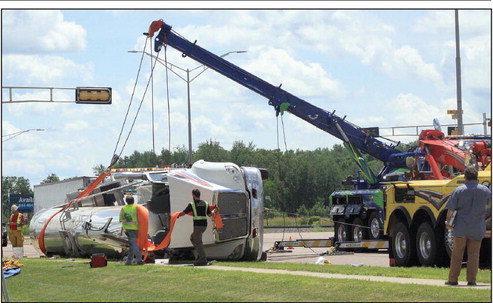 Tanker roll-over closes Highway  13 in Spencer