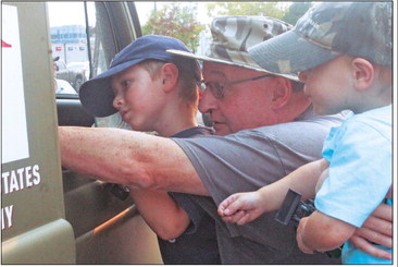 Military convoy stops in Abby Military convoy stops in Abby