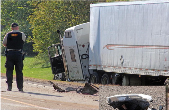 One dead after semi, pickup collide