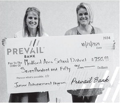 Prevail Bank donates to  Medford School District for Junior Achievement