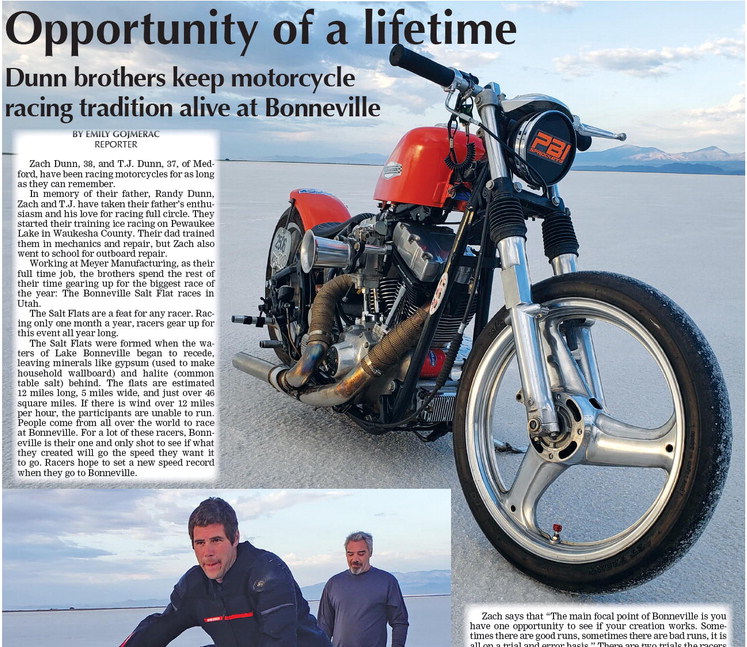 Opportunity of a lifetime Dunn brothers keep motorcycle racing tradition alive at Bonneville