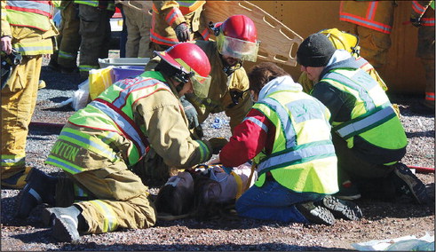 Mock bus accident serves as a teaching moment for community