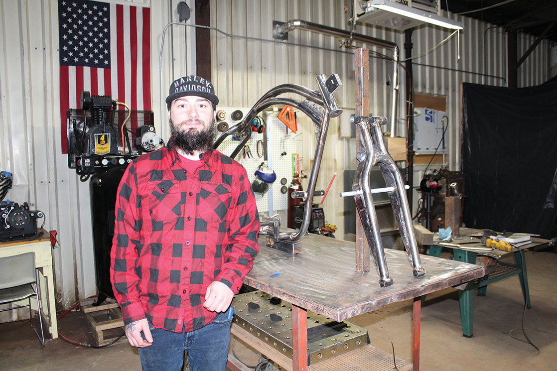 Acker puts creativity to use making custom motorcycles