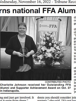Granton’s Charlotte Johnson earns national FFA Alumni honors