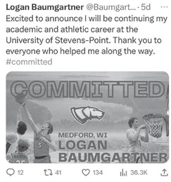 Baumgartner commits to UW-SP’s basketball program
