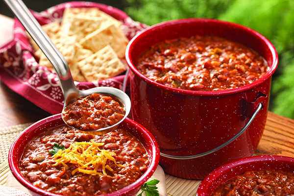 Have a bowl of chili and see completed helipad