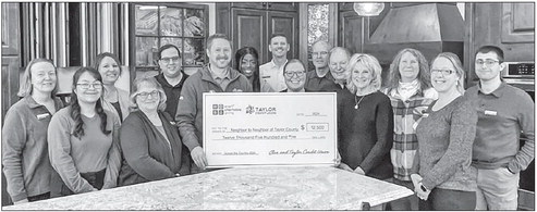 Taylor Credit Union and Elan give to Taylor County organization Taylor Credit Union and Elan give to Taylor County organization