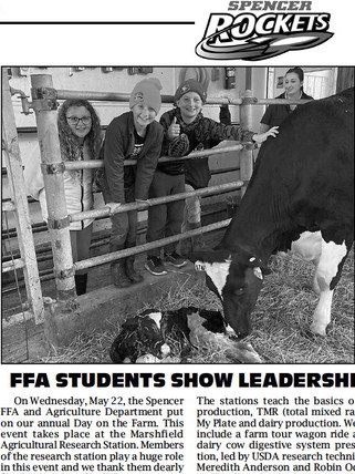 FFA STUDENTS SHOW LEADERSHIP THROUGH ‘DAY ON THE FARM’ EVENT