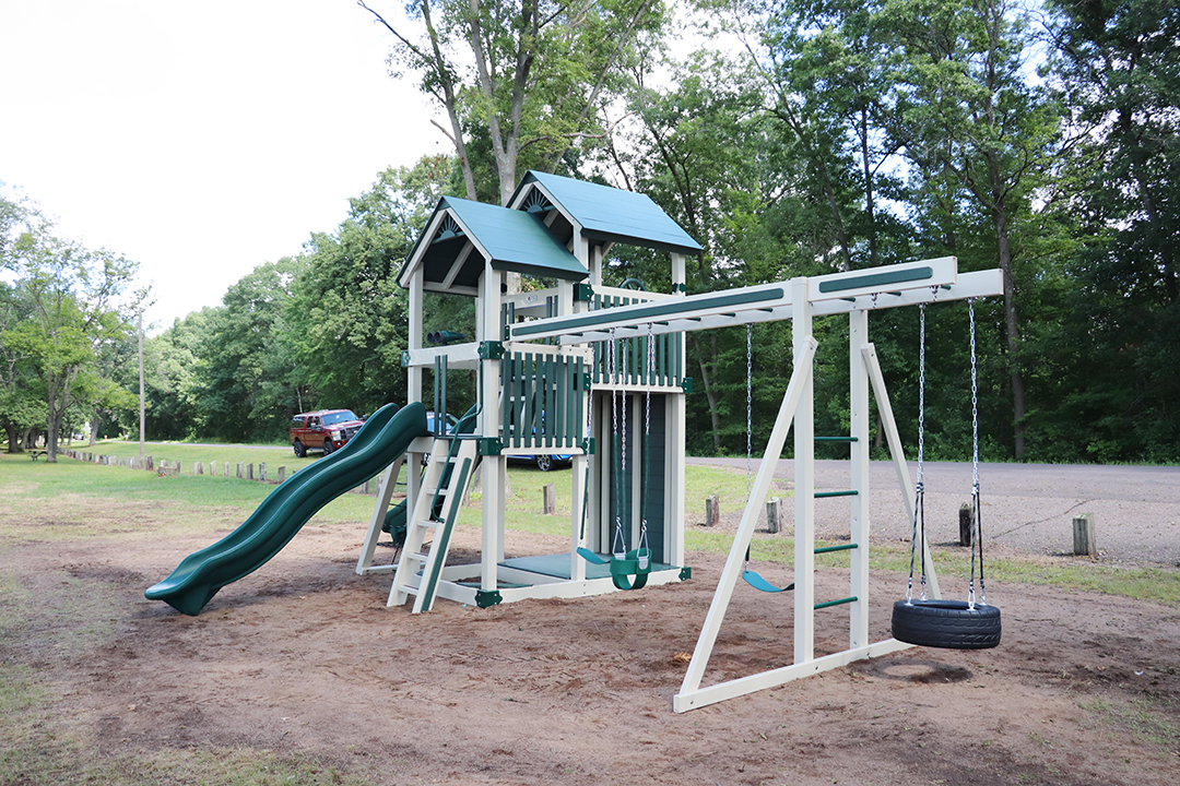 Playground equipment is in and ready to go