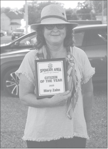 Spencer Chamber selects Zahn as Citizen of the Year McNeely Insurance named Business of the Year