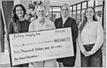 Kelley Supply donates ‘No Shave November’ proceeds