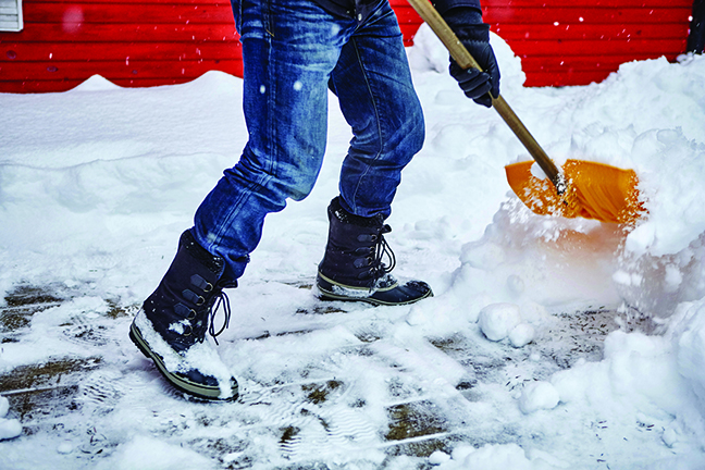 Shoveling snow can be physically demanding