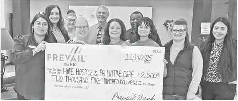 Prevail Bank recently distributed 20 charitable contribution checks totaling $47