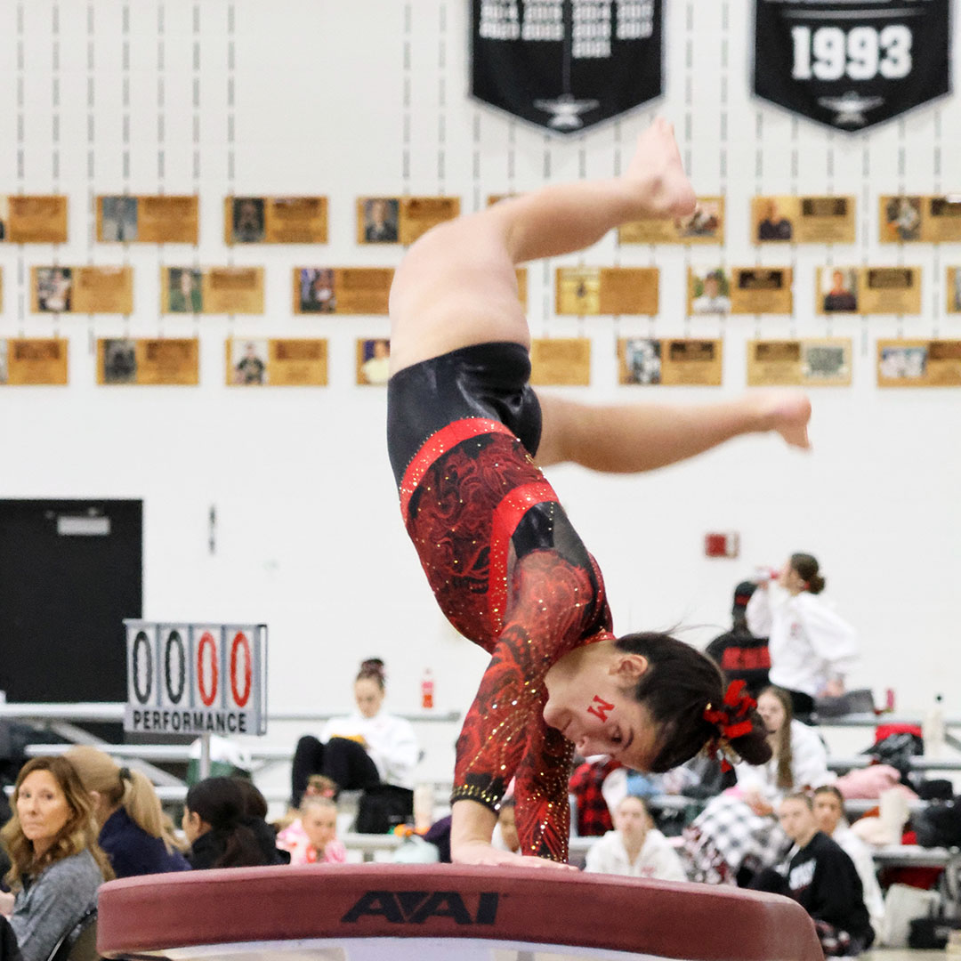 Rothmeier All-GNC 2nd team on vault; gymnasts finish in third