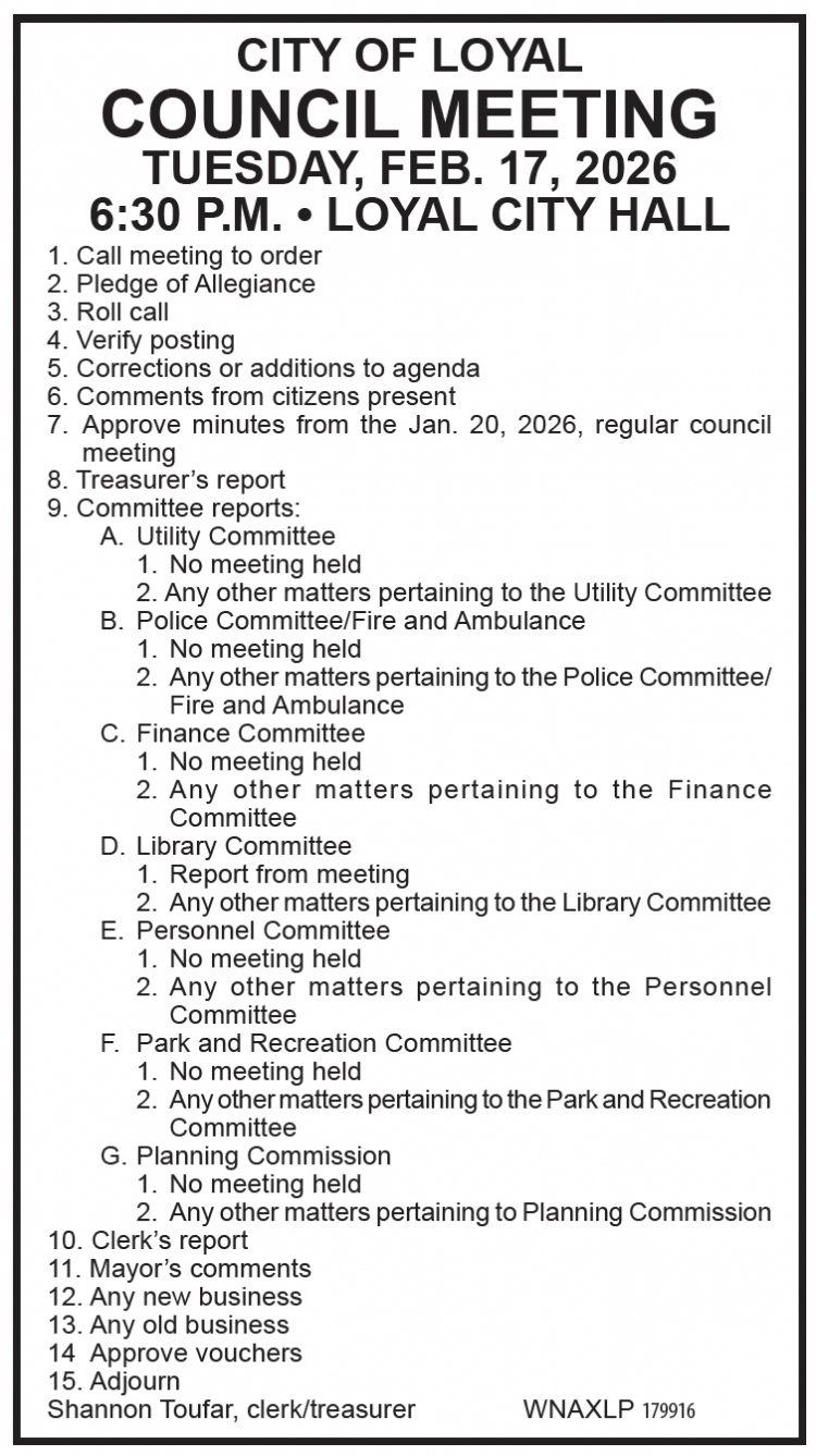 City of Loyal – Feb. 17