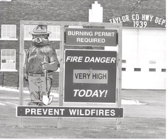 Taylor County, much of state, experiencing elevated fire danger