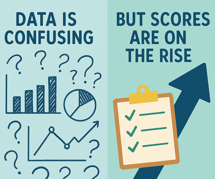 Data is confusing, but scores are on the rise