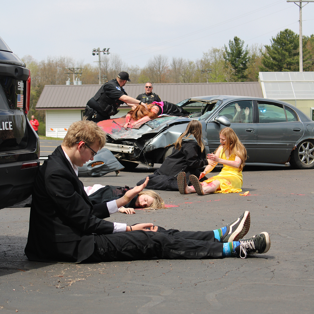 Mock accident provides vivid lesson on importance of safe driving