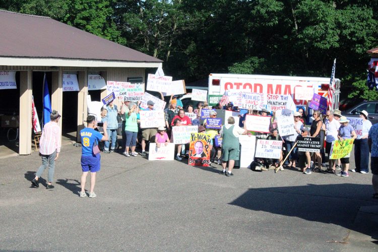 Local and regional ‘Indivisible’ groups rally in park against Rep. Tiffany