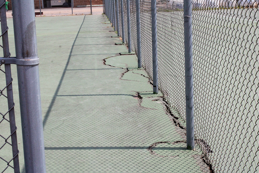 Tennis court replacement plan questioned