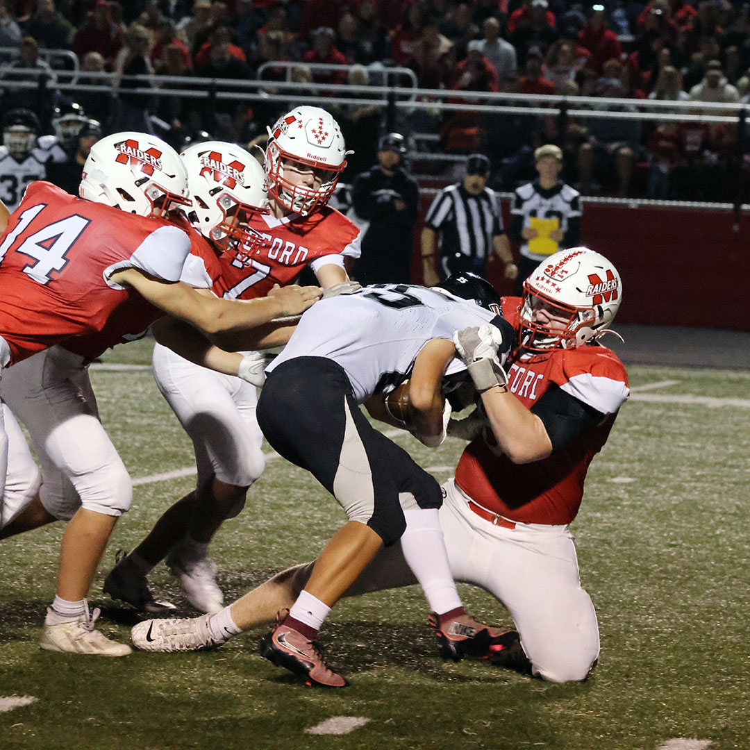 Five Raiders find end zone; defense stout in 37-0 win