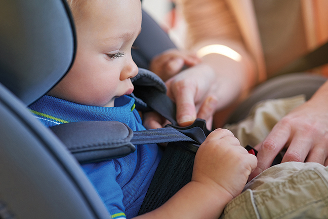 Ensure kids are buckled into the correct car seat