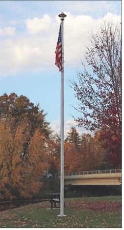 Flag pole by the river perfect for veterans tribute Flag pole by the river perfect for veterans tribute